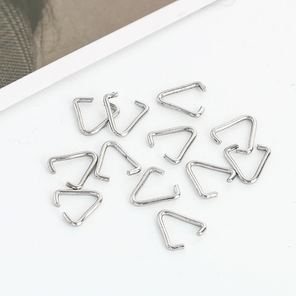 

100pcs Triangle Open Jump Rings Clip Buckle Chandelier Crystal Bead Connector Clasps Hooks Pendant Jewelry Findings Accessories