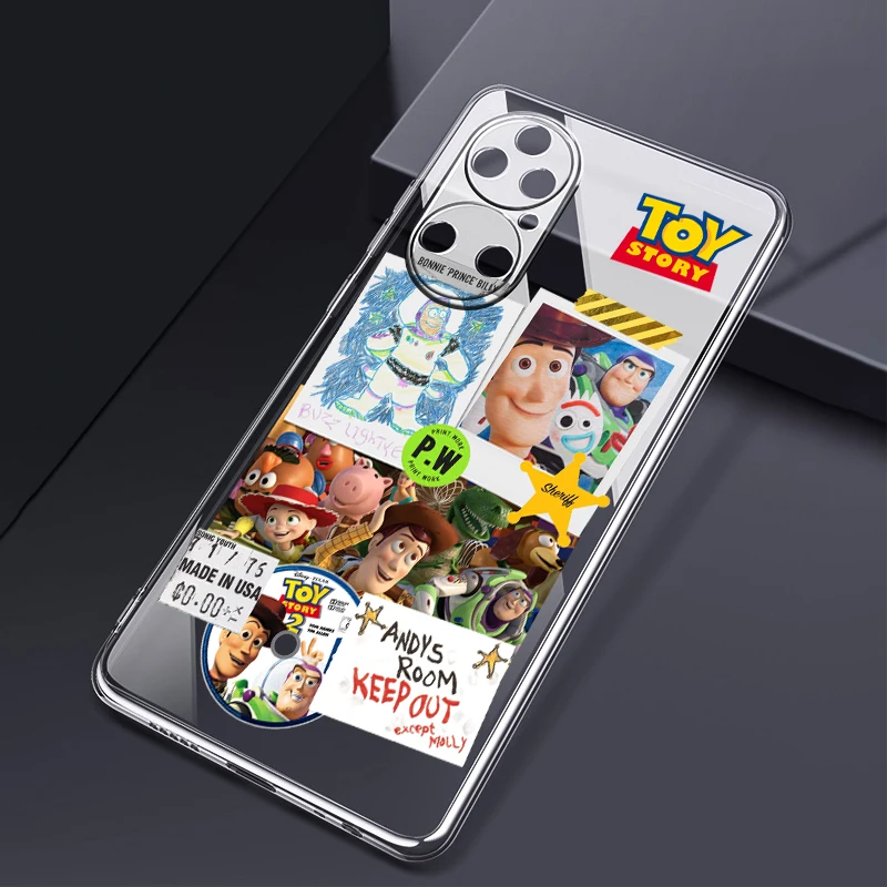 Buzz Lightyear Poster Disney Phone Case For Huawei P50 P40 P30 P20 Lite 5G Nova Plus 9 SE Pro Y9S Prime Honor 9X Transparent