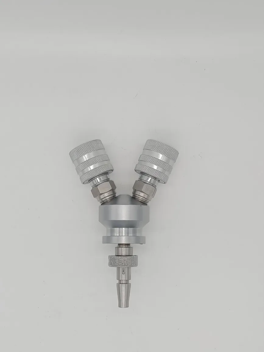 

All metal German standard national standard oxygen end point one point two connector gas plug one drag two gas end point branch