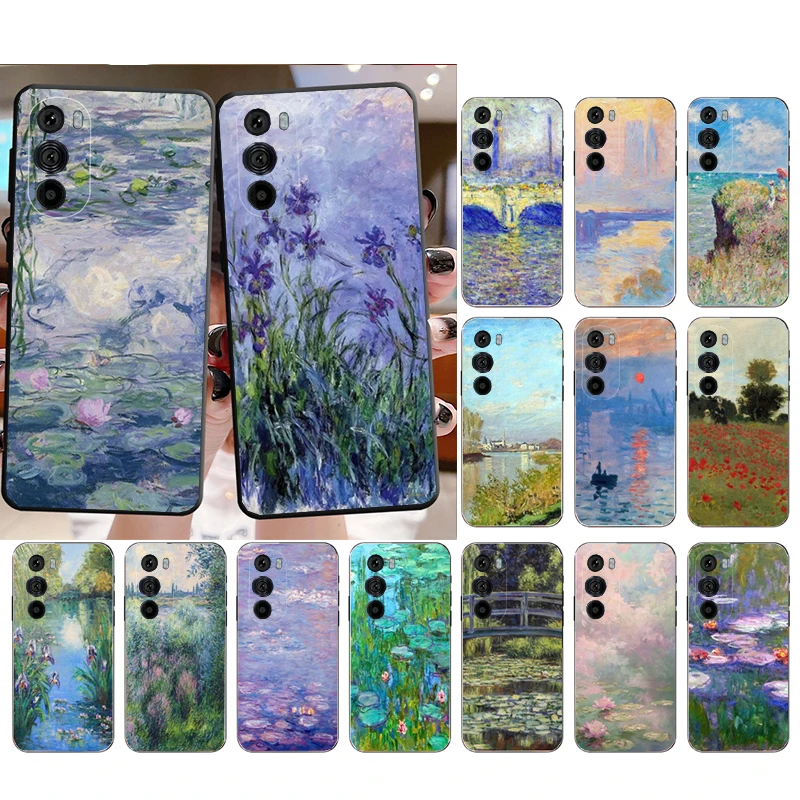 

Phone Case For Motorola Edge 50 40 Pro 60 50 40 30 Ultra Neo Fusion Moto G85 G72 G53 G54 G84 G13 G32 Claude Monet Garden Lotus