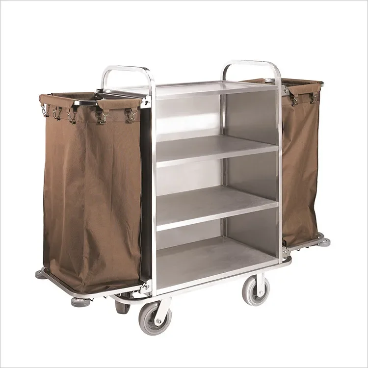 High quality hotel room equipment housekeeping cleaning trolley maid cart service trolley