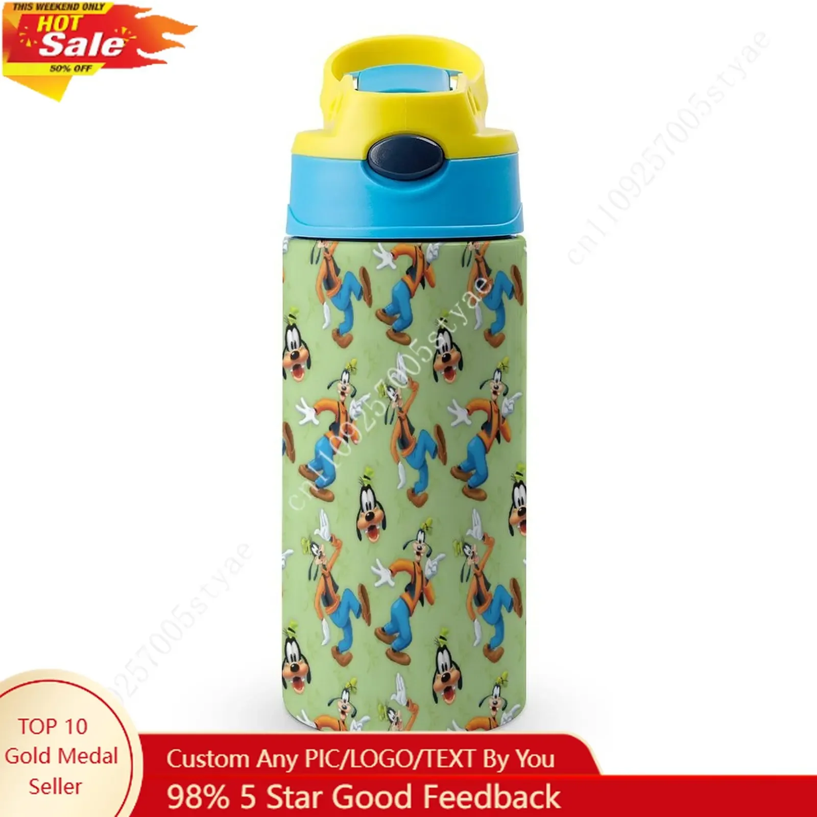 

Goofy Insulated Bottle Disney Cartoon Custom Your Photo Logo Text DIY Design Birthday Holiday Gift Thermos Bottle