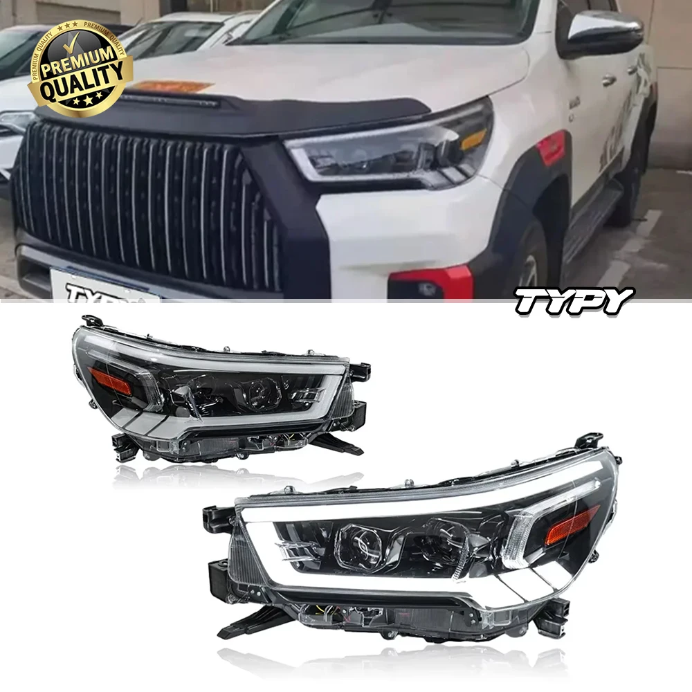 

Car For Toyota Hilux Revo Headlight 2021-2024 Upgrade Modified to New DRL Dynamic Turn Signal LED Headlight Auto Accessories