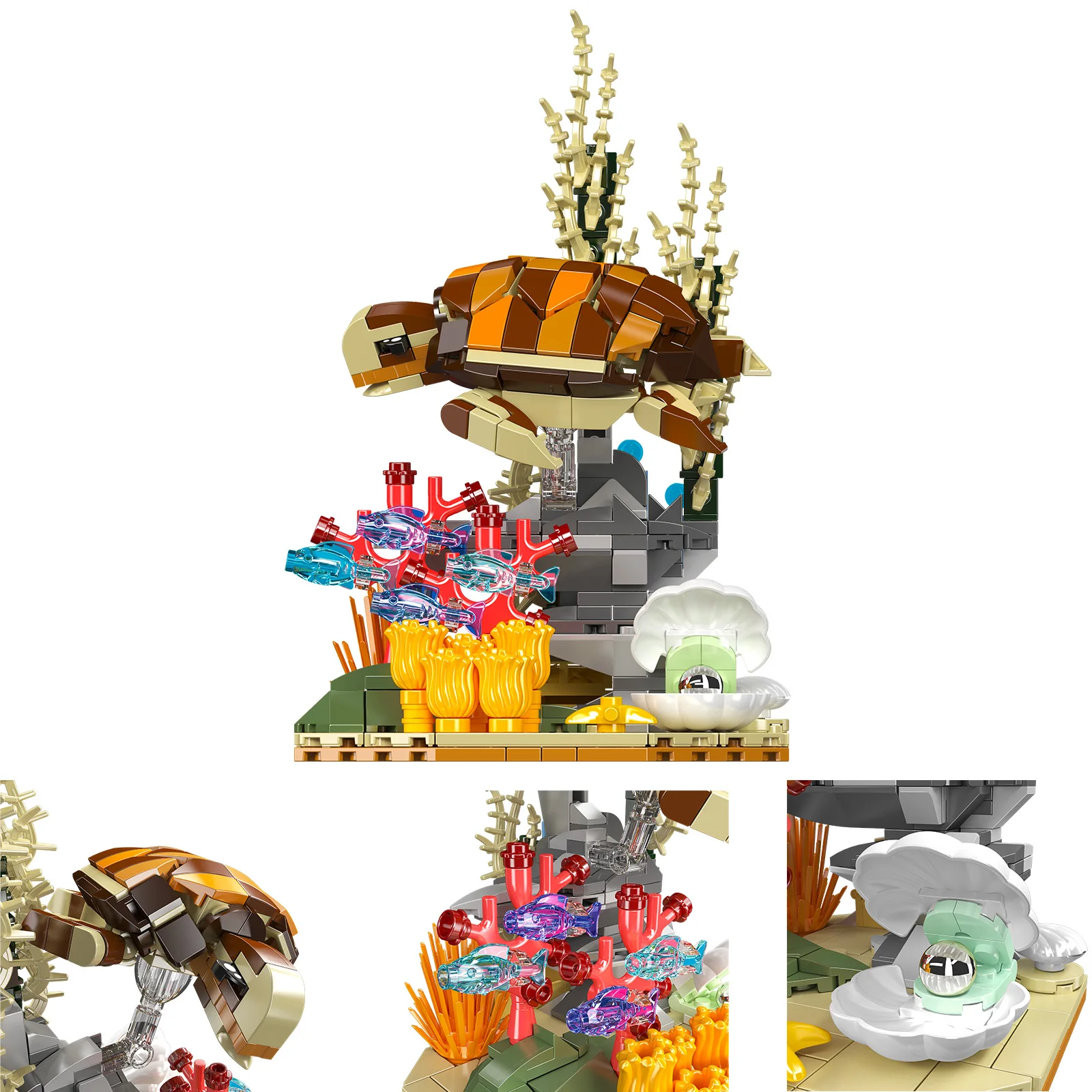 Blocs de construction d'animaux et d'insectes, Kit de modèles, jouets éducatifs pour enfants, avec fourmi, cigale, tortue, calmar, araignée