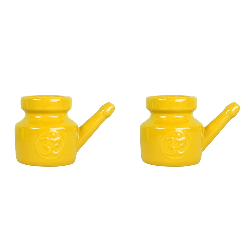 

AA20-2X 350 мл Neti Pot, горшок для чистки носа, прочный герметичный горшок с носиком для ополаскивания носа, мытья носа для мужчин и женщин, желтый