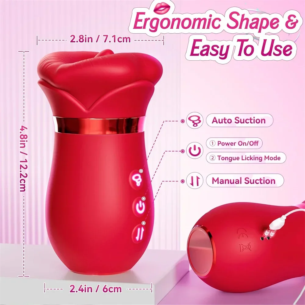 Vibrador de sucção oral para mulheres, língua rosa, estimulador de clitóris, masturbação feminina, brinquedo sexual para mulheres, joinjtoy