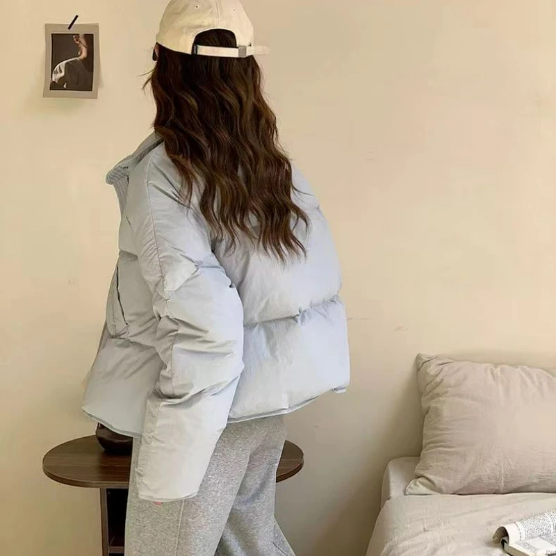 Down Cotton Jacket Women's Short 2023 Korean Version Solid Color Fashionable Bread Jacket Warm Winter Jacket Cotton Jacket Trend
