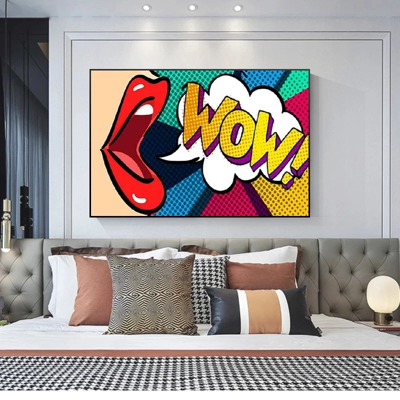 

DIY 5D Pop Art Comic Style Woman Lip WOW Omg Shock Diamond Painting Modern Wall Art Pictures Mosaic Living Room Home Decor