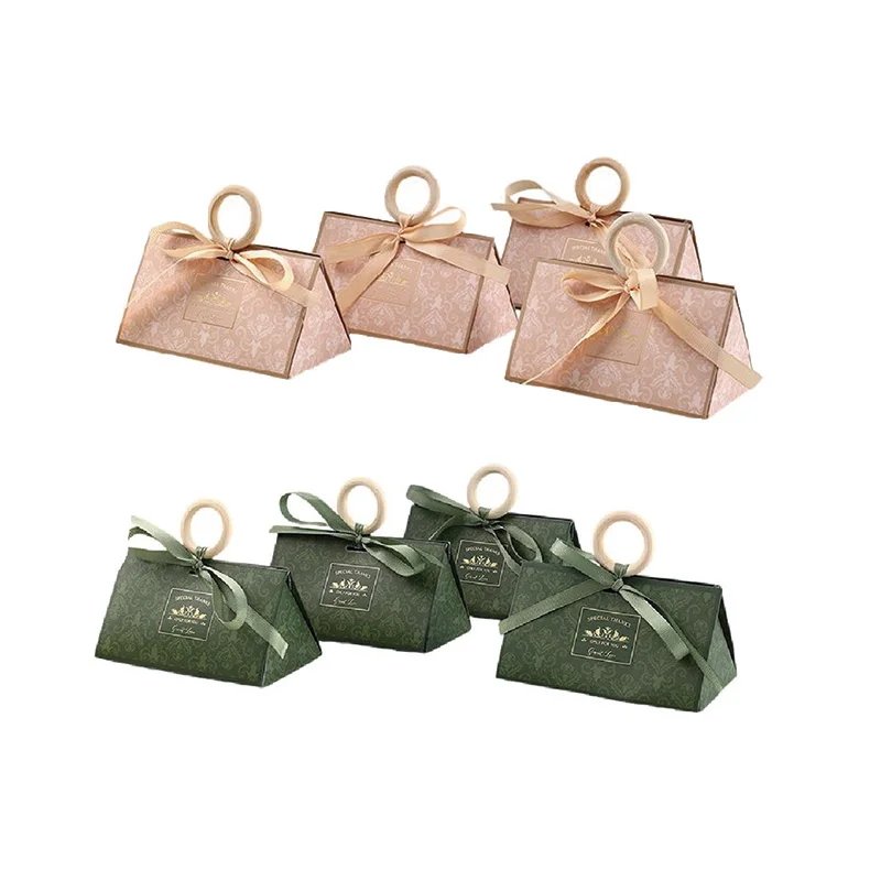 20/30PCS Candy Box Wood Handle Thank You Packaging Wedding Bridal Kid Gift For Guest Baby Shower Birthday Party Favors Supplies