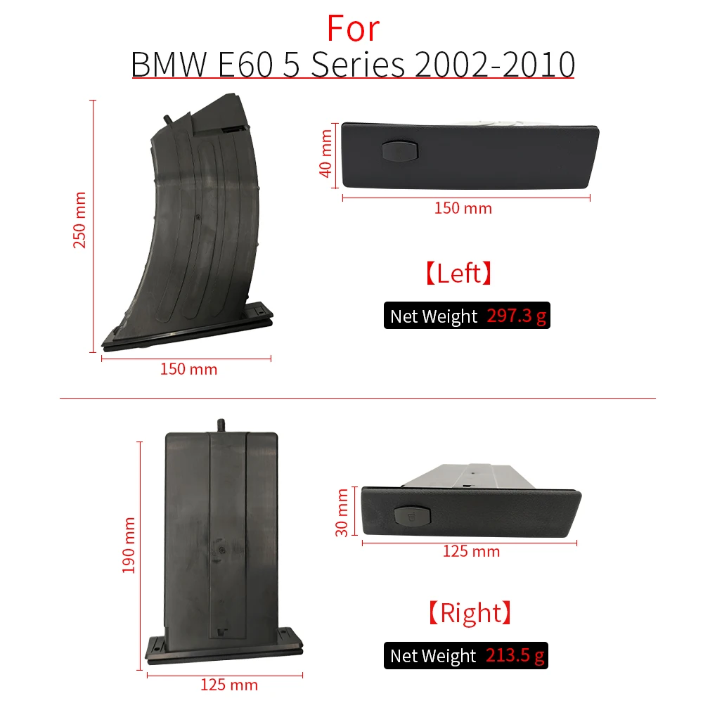 For BMW E60 E61 Centre Console Insert Cup Holder Replacement For BMW 5 Series 520 525 530 535 51459125626 51459125622 2002-2010