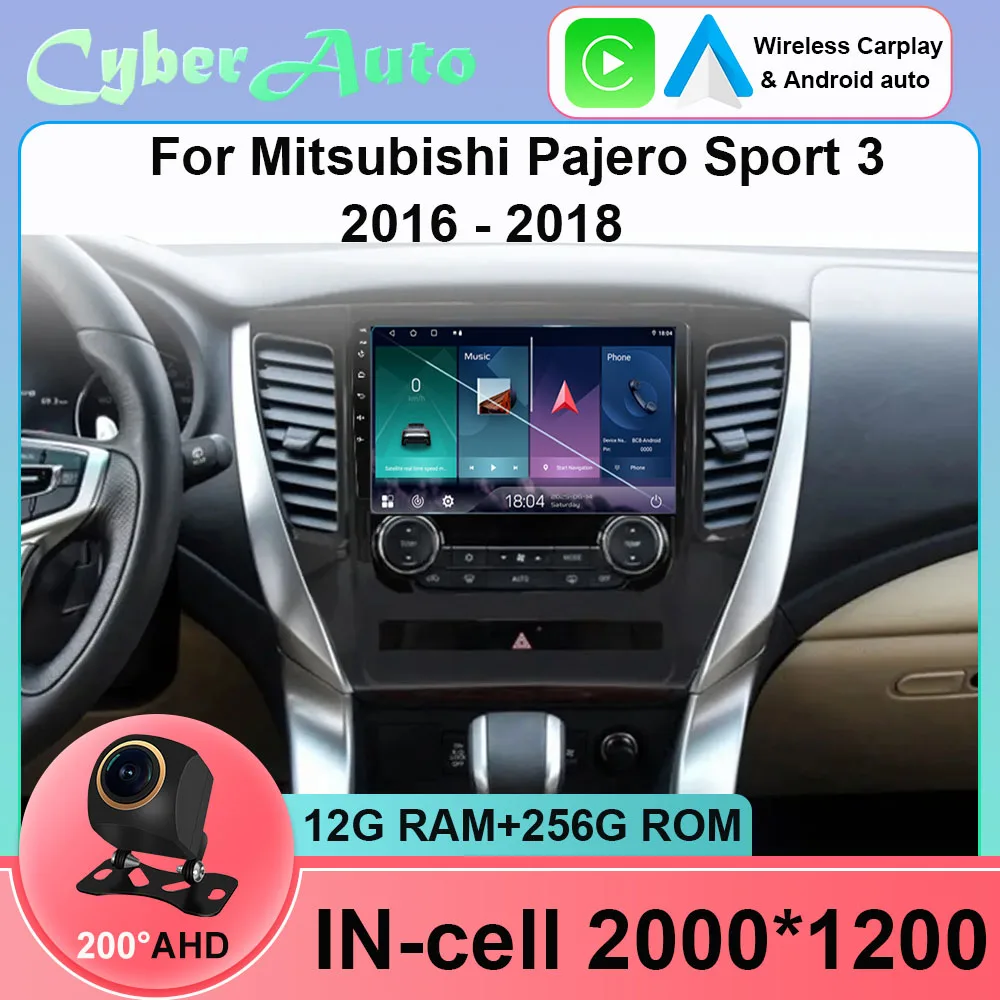 Android15 For Mitsubishi Pajero Sport 3 2016 - 2018 Carplay Auto 5G+WIFI GPS Car Radio Navigation Multimedia Video Player Stereo
