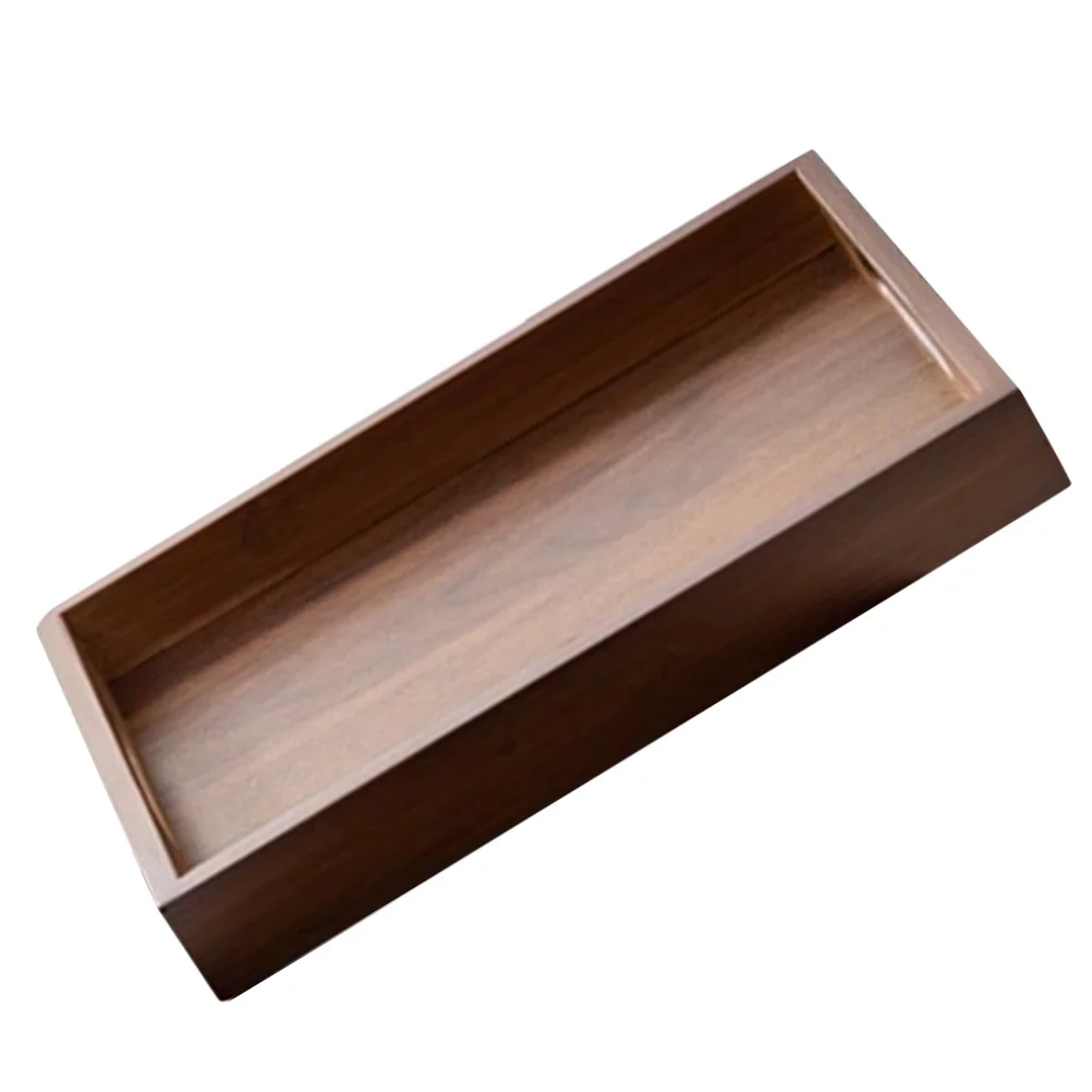 

Rectangular Storage Tray Elegant Wood Serving Tray Handles Breakfast Snack Tea Coffee Kitchen Counter Decor Bread Boards