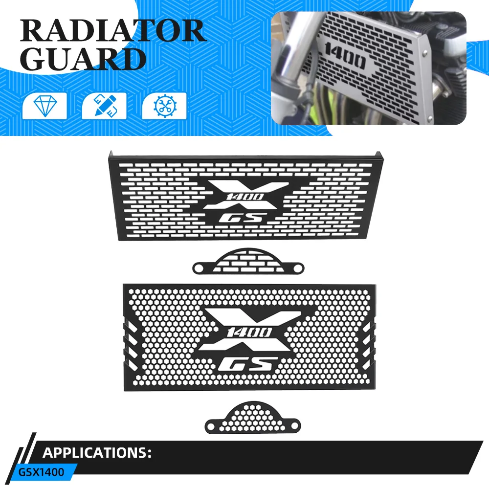 A Set FOR SUZUKI GSX1400 2002-2003-2004-2005-2006-2007 Motorcycle Aluminum Radiator Protective Grille Cover Guards GSX 1400