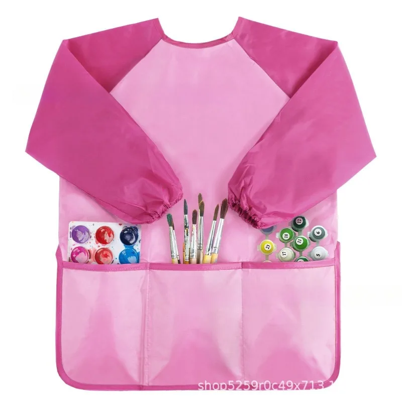 

Painting DIY Use Waterproof Apron with Big Pockets Home Pottery Art Class Oil Paint Anti-Staining Bibs Jackets