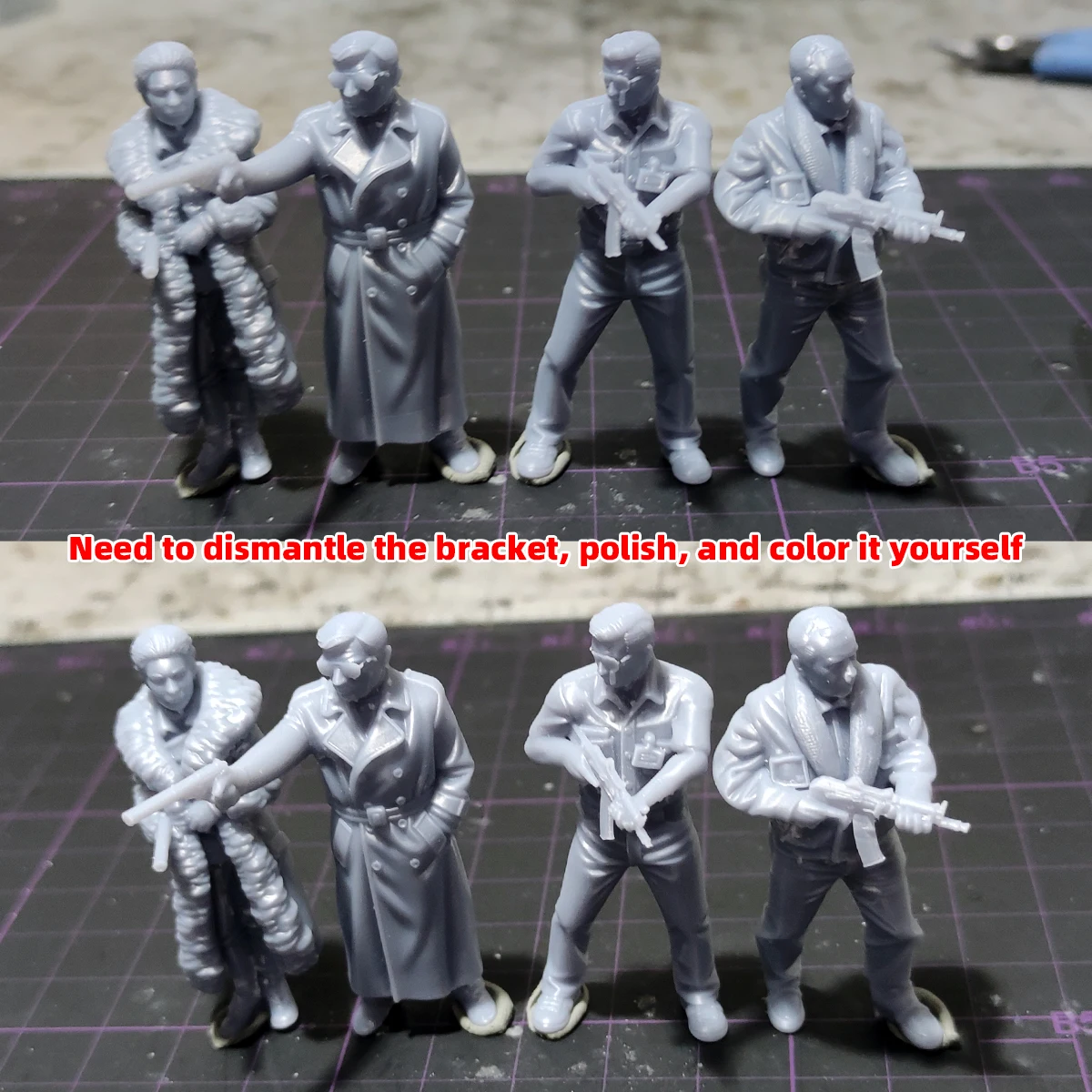 1/35 1/43 1/48 1/64 1/72 1/87 HO Maßstab Modellbausatz 3D Harz Miniatur Soldatenfiguren Diorama Unbemalte Staatsgeheimdienstagenten DIY – Detail 1