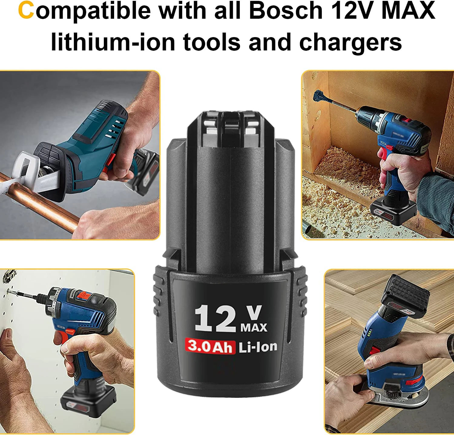 Bat411 3.0Ah Battery 10.8V/12V for Bosch BAT411A BAT412A BAT413A BAT414 BAT420 2607336013 26073360 Cordless Tool Batteries