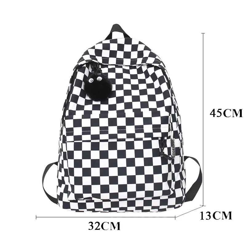 Fashion Girls Plaid Backpack Waterproof Leisure Shoulder Bag Women Laptop Mochila Bookbag Travel Rucksack for Female