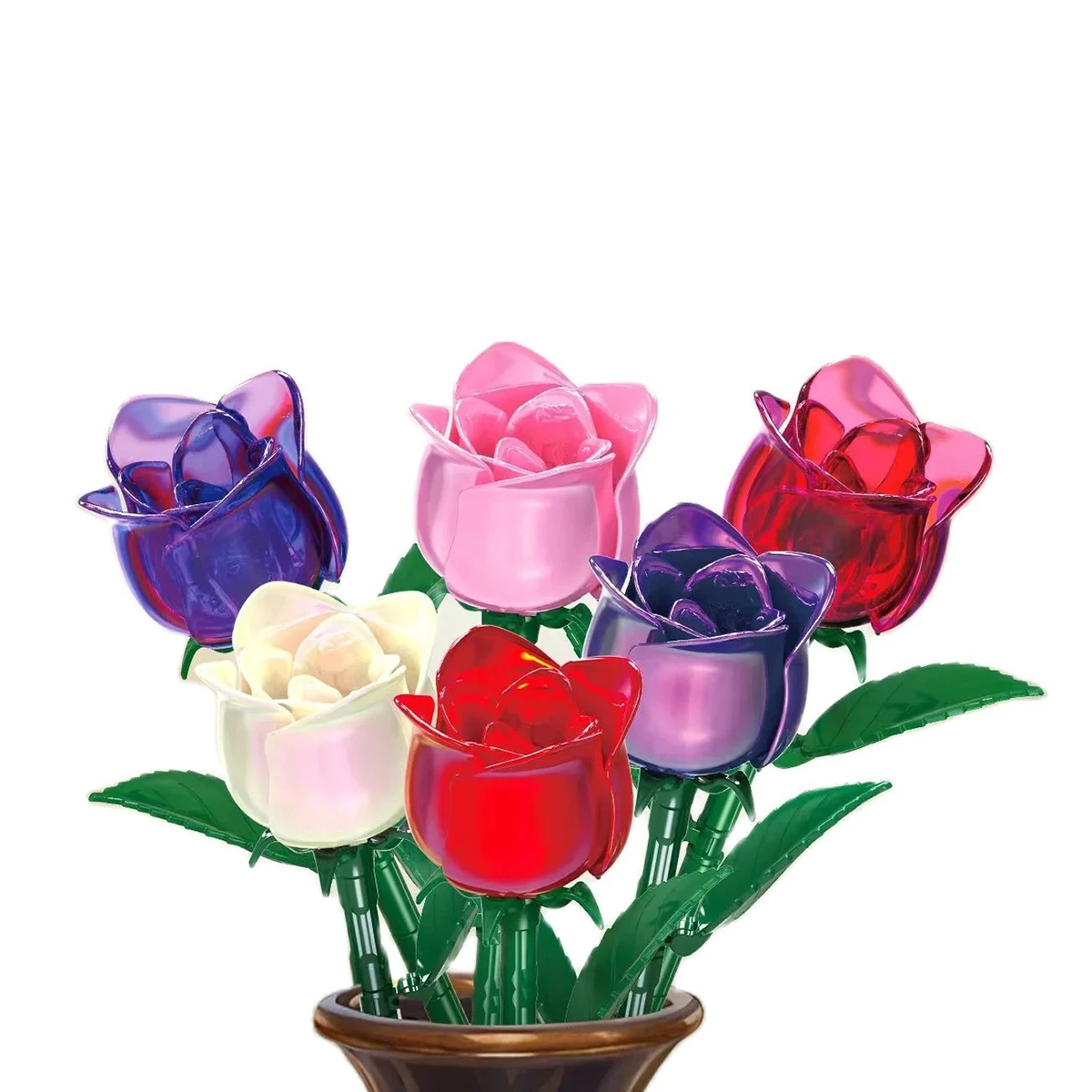 

Набор строительных блоков с цветком розы навсегда, креативный романтический красочный букет, набор кирпичей «сделай сам», игрушки, рождественские подарки для подруги