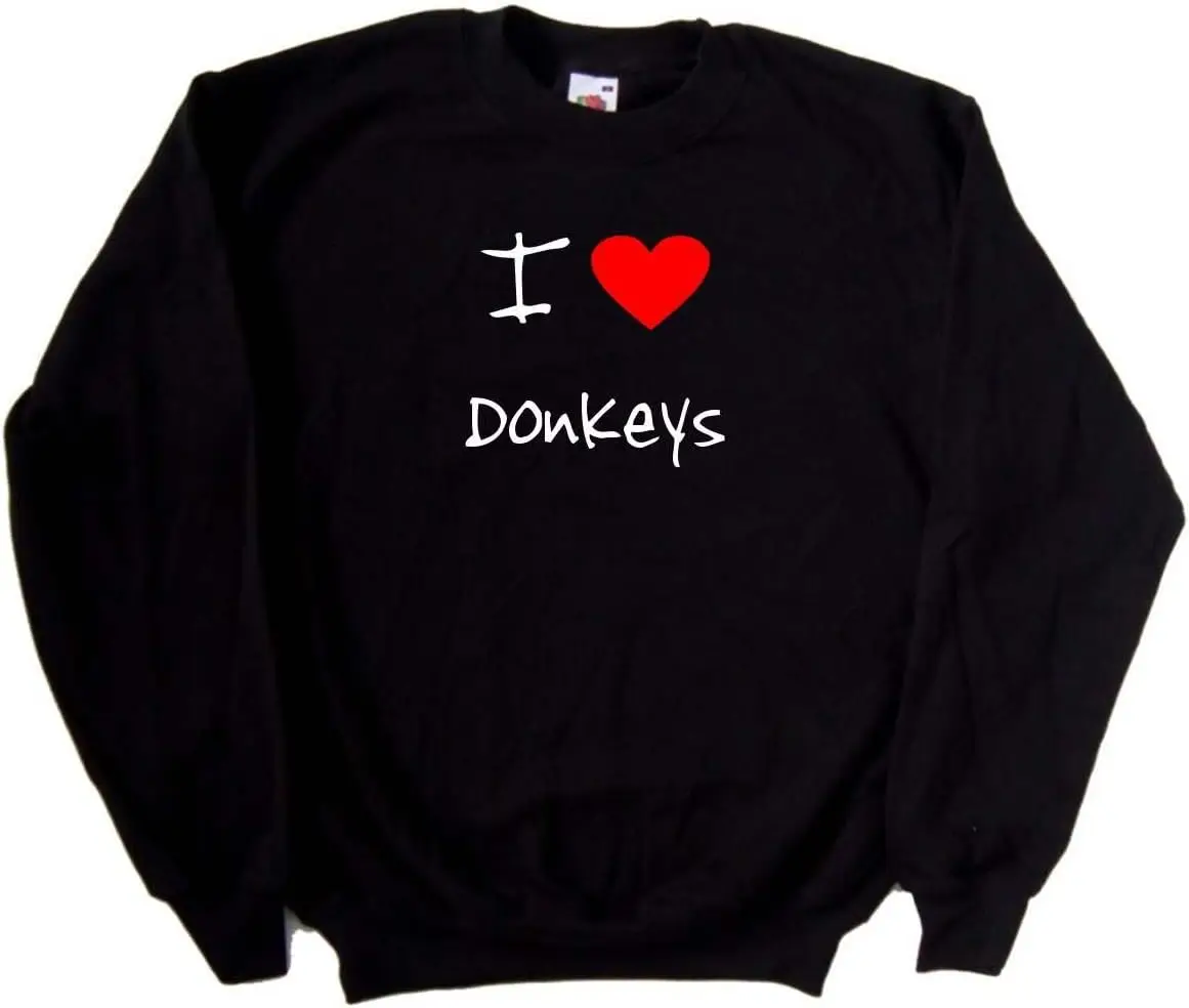 

Черный свитшот I Love Heart Donkeys