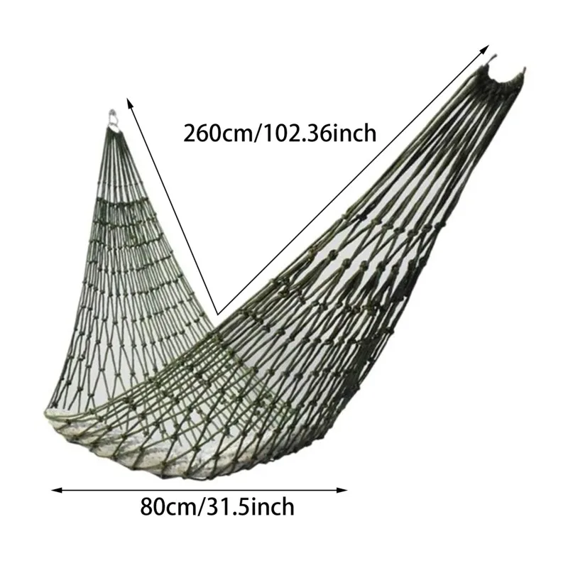 Portable Outdoor Sport Hammock, Camping Hammock Mesh Net for Garden Beach Yard Travel Swing Hanging Bed