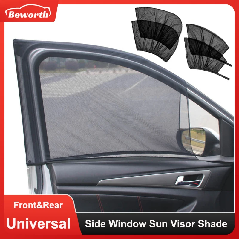 Car Front Rear Side Window Sunshade Sun Visor Shade Mesh Insulation Anti-mosquito Fabric Shield UV Protector Curtain Styling