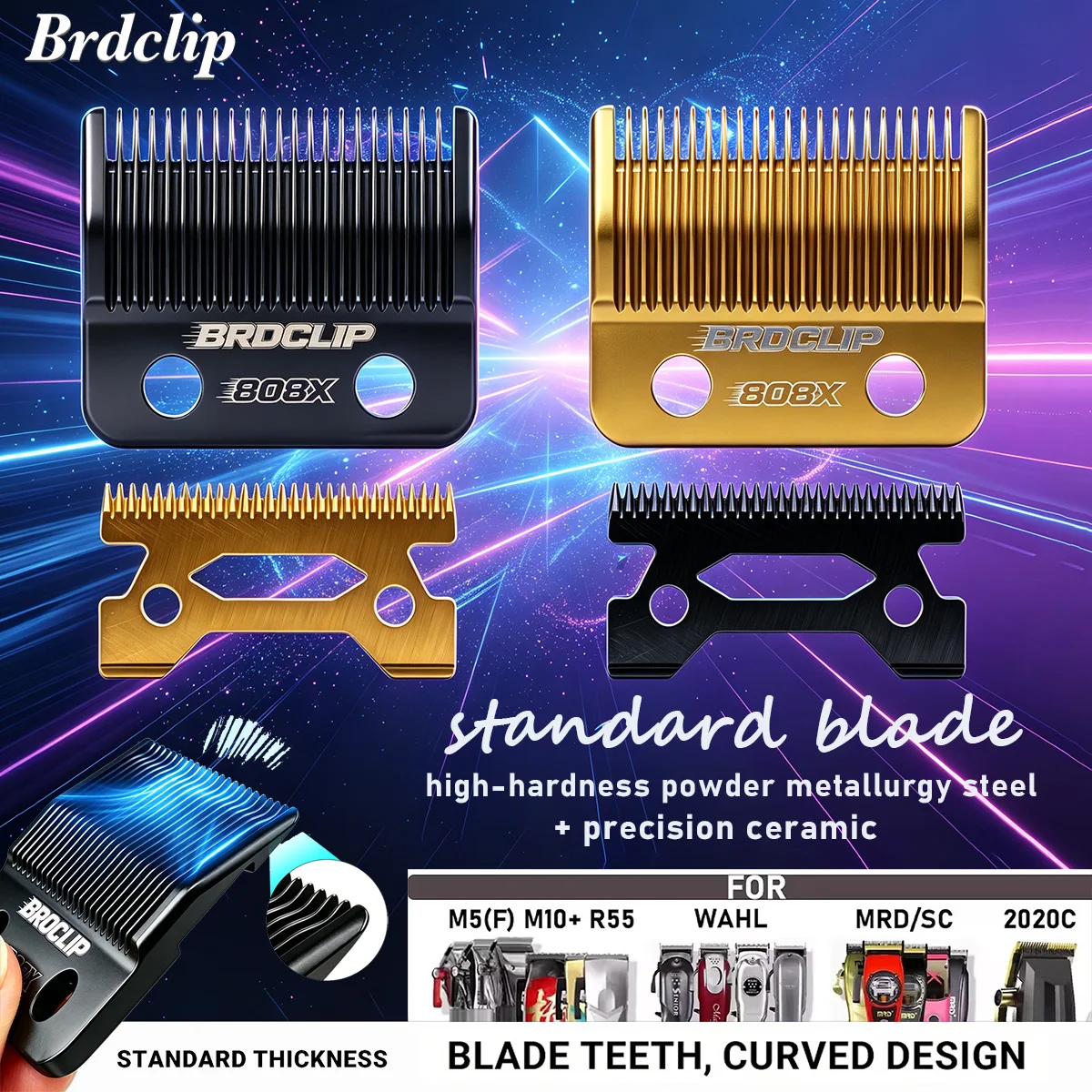 

BRDCLIP 808 Standard Blade Curved Cutting Teeth Original Replaceable Cutter Head for M10 M5 V003 106 8148 Hair Clipper Blade