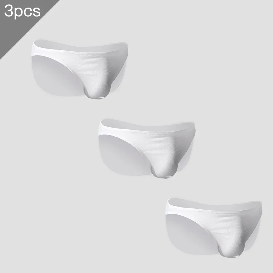 

3PCS Arctic velvet men's briefs head U convex thin elastic sexy low-rise tight pants
