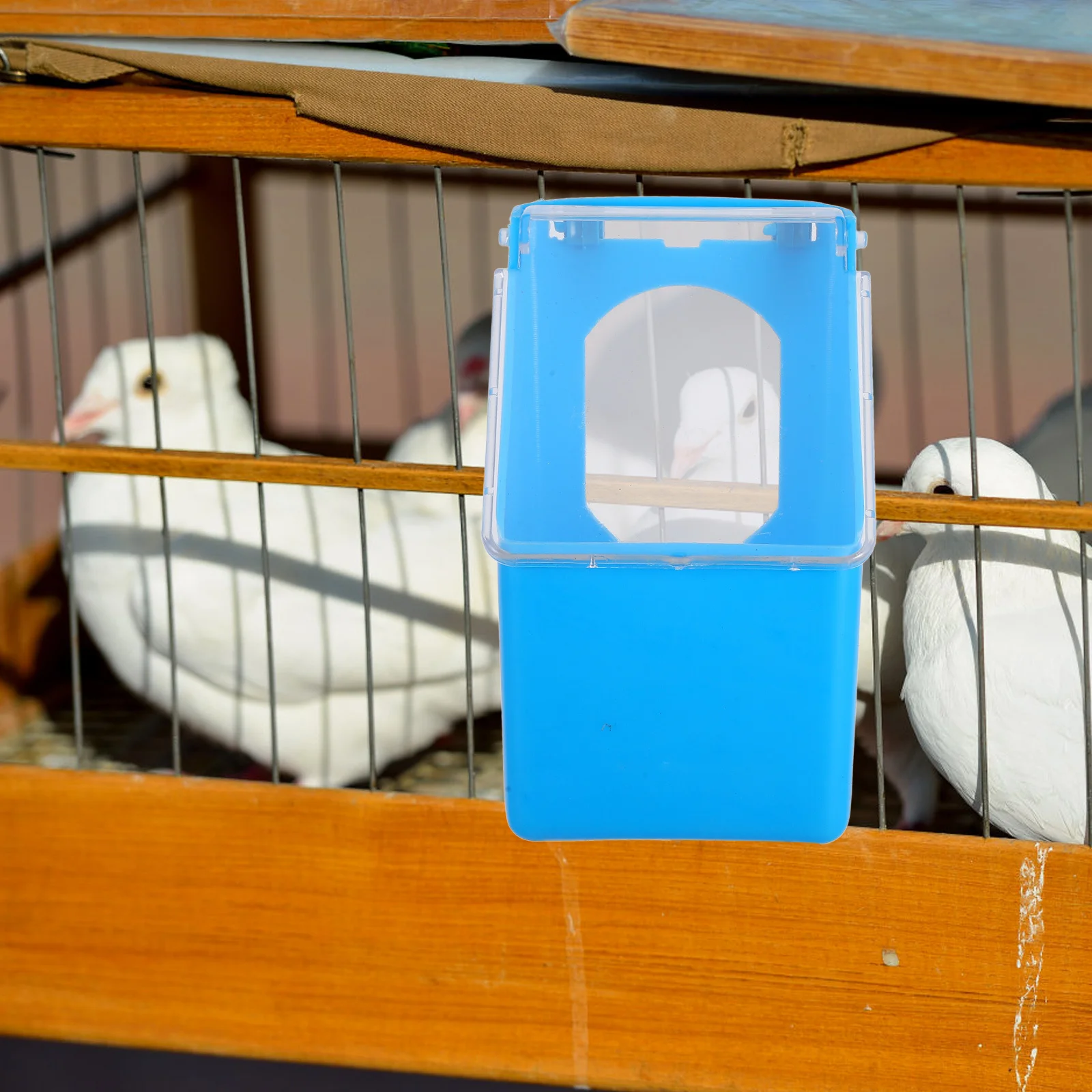 

2Pcs Feed Trough Hanging Container Heavy Duty Pigeon Feeding Basin Safe Plastic Material Space Saving Cage Accessory