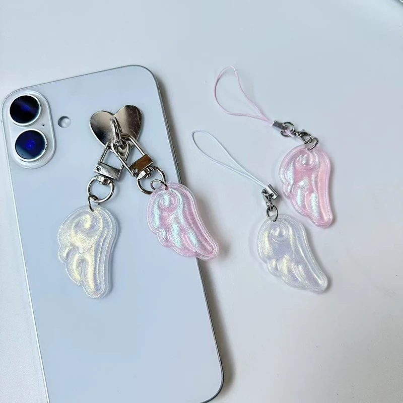 Y2k Cute Angel Wings Keychain Pendant Phone Charm Phone Chain Versatile Bag Hanging Decoration