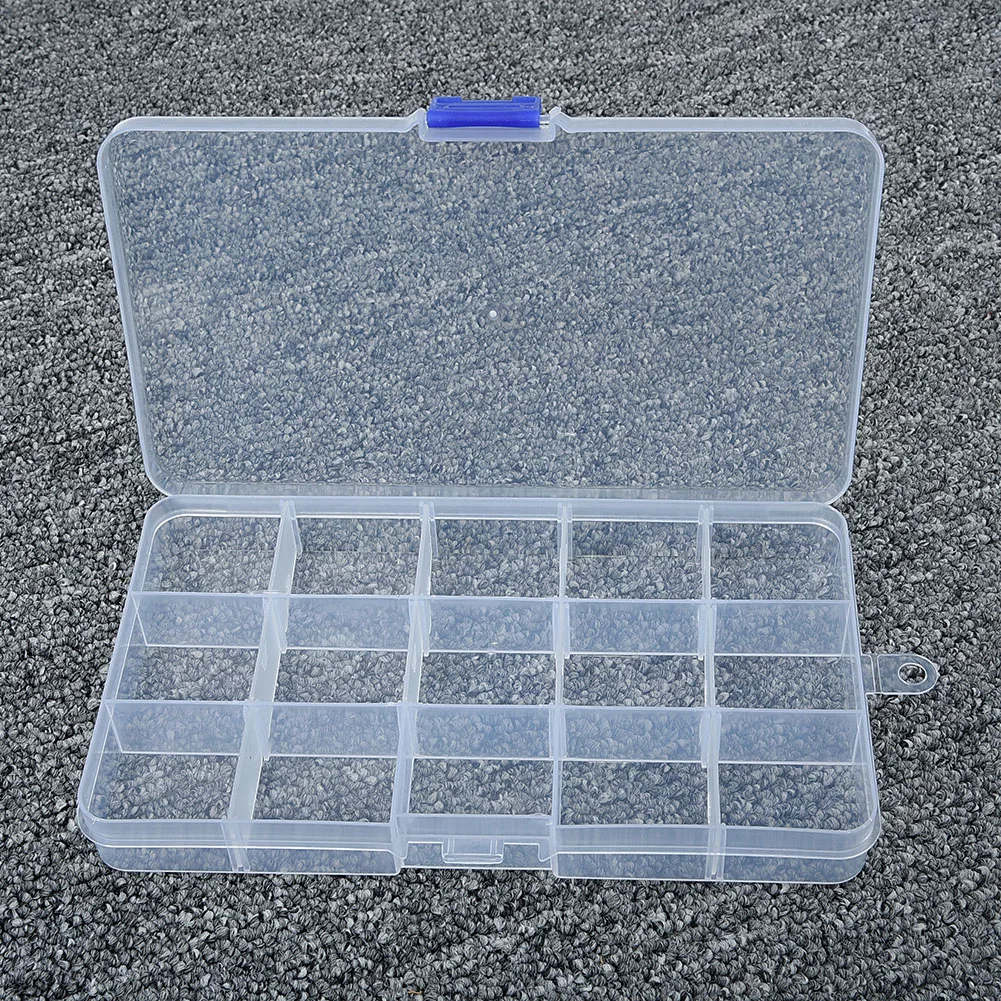 10/15/24/36 Grids Storage Box Clear Plastic Compartment Jewelry Bead Case Adjustable Organizer Screw Pills Storage Tool Box