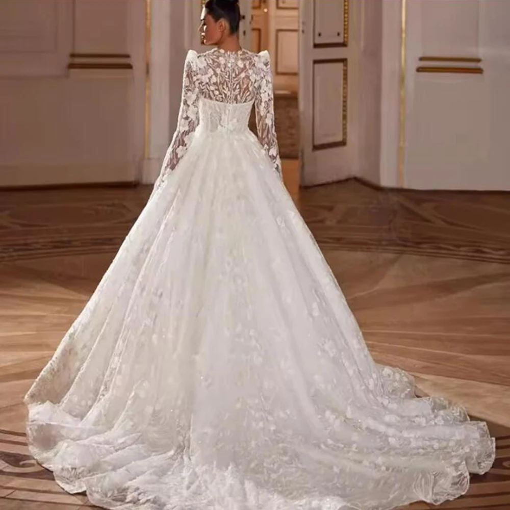 Luxury V Neck Lace Appliqued Wedding Dresses Customized A Line Bridal Gowns Formal Party Women Clothing свадебное платье 2025