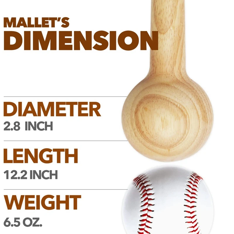 Baseball Glove Mallet High Quality Quick Create Ball Shaped Pocket Softball Glove Mallet One Piece Solid Construction Mallet