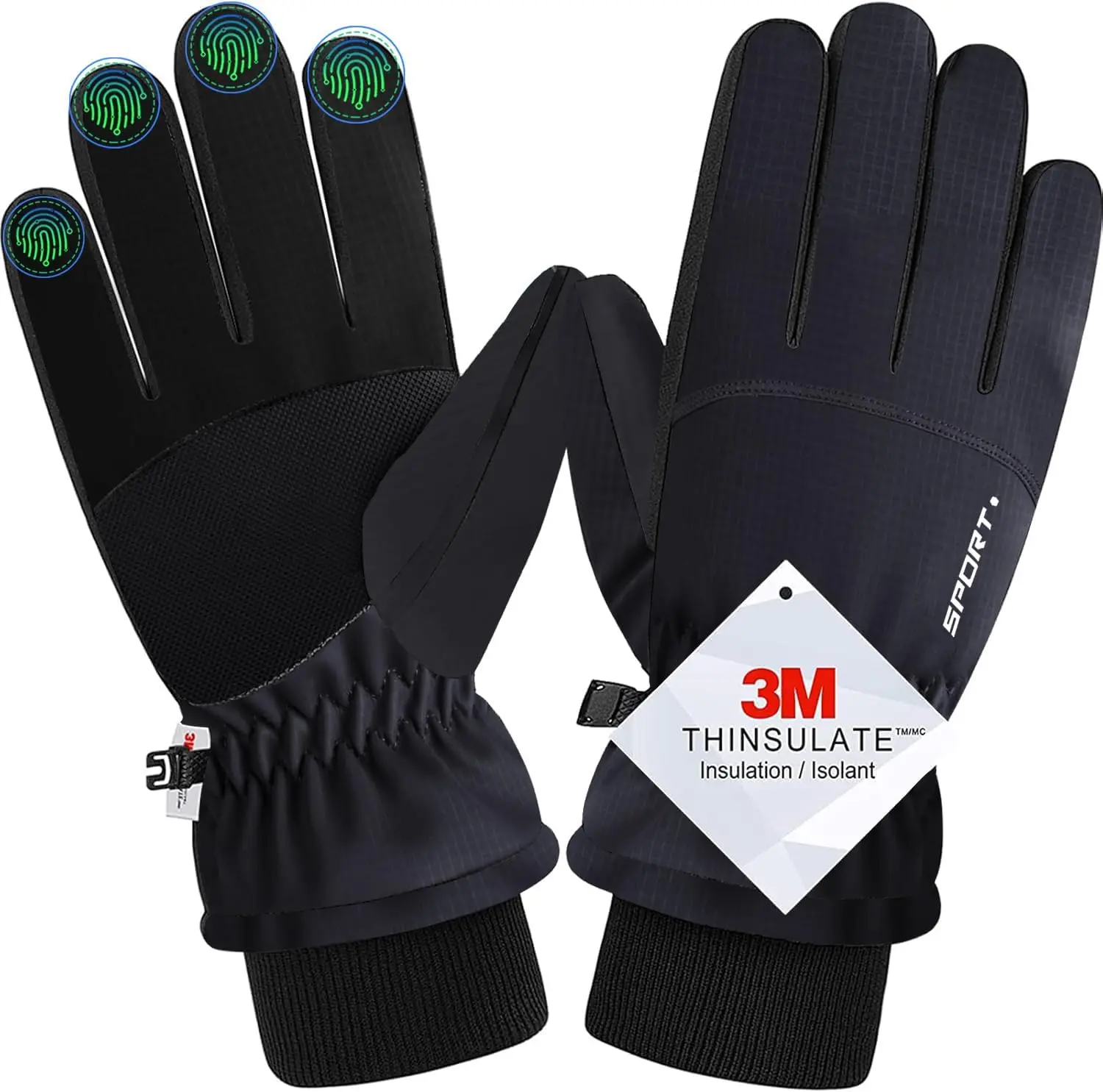 

Winter Touchscreen Gloves - Cold Weather Windproof Warm Thermal for Running Cycling Outdoor Activities for Men and Women
