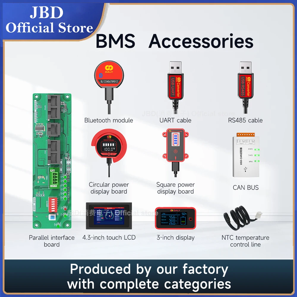スマート-bms-アクセサリー-wifi-bluetooth-usb-から-uart-rs485-ケーブルモジュール-ntc-バッテリー-soc-容量インジケーター-lcd-スクリーンボード