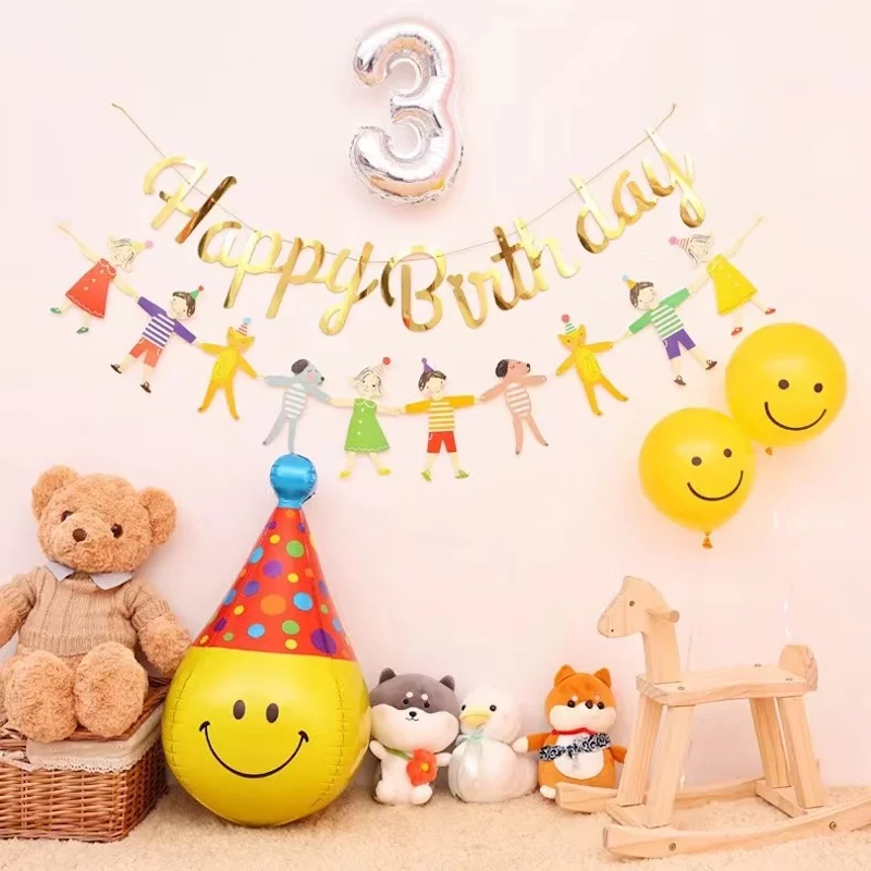 10inch Birthday Funny Yellow Smiling Face Balloon Party Decorations Balloon  Happy Birthday Wedding Balloon Baby Shower Supplies