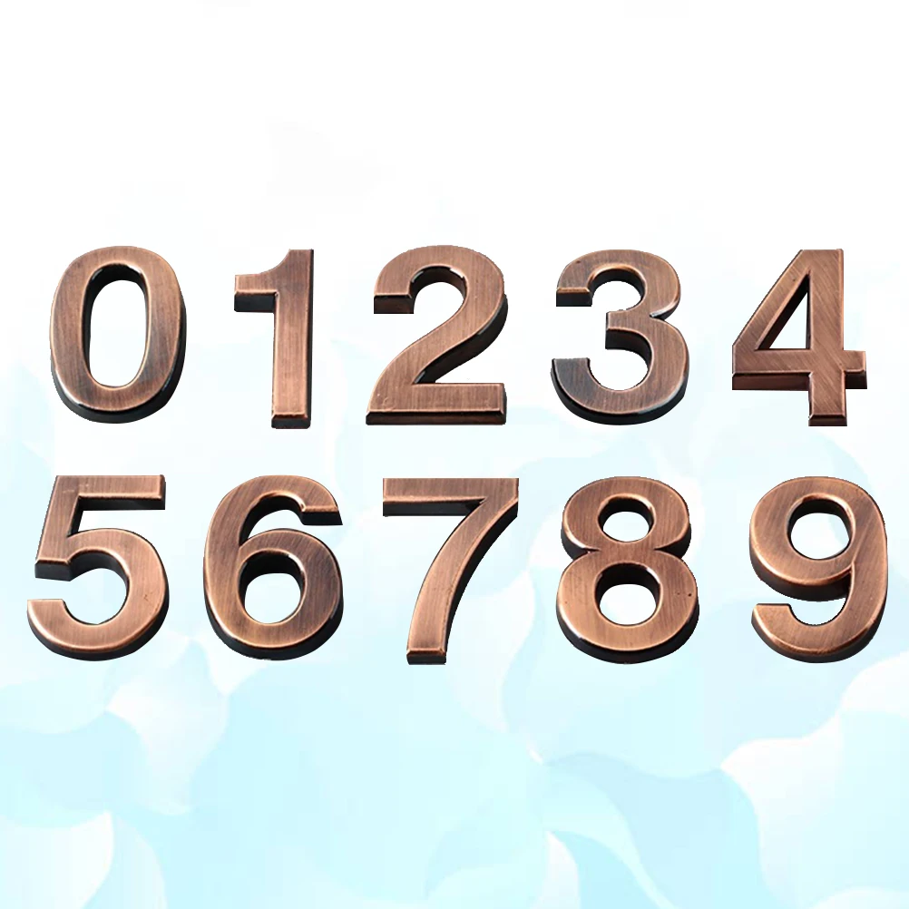 

10 Pcs House Number Signboard Doorplate Figure Decorative Address Plaques Easy Install Remove Indoor Modern Design Durable ABS