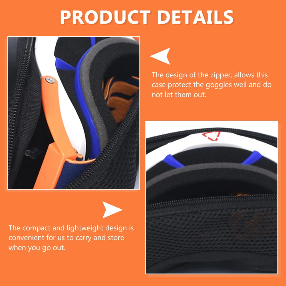 

Portable Ski Goggles Case Heavy Duty Wear Resistant Protective Box Design for Snowboard Ski Eyewear