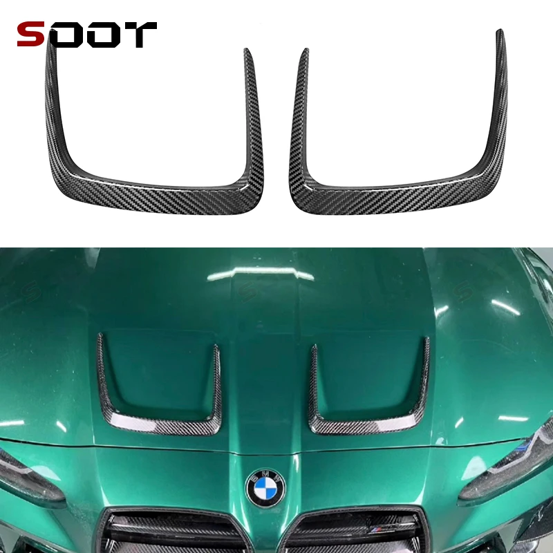 

For BMW M3 G80 M4 G82 G83 Car Exterior Engine Outlet Bonnet Cover Decor Parts Dry Carbon Fiber Hood Vent Trims Car Auto Parts
