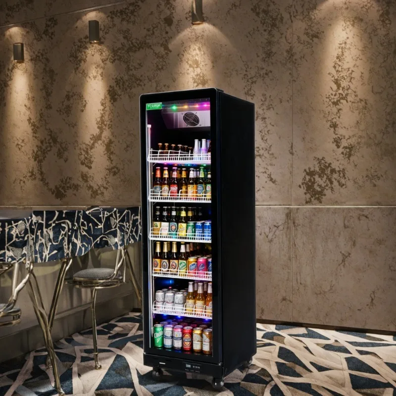 Modern Fashion Hotel Bar Supermarket Vertical Glass Visi Cooler Chinese Wine Beverage Refrigerator Air Cooling 450L-2030L