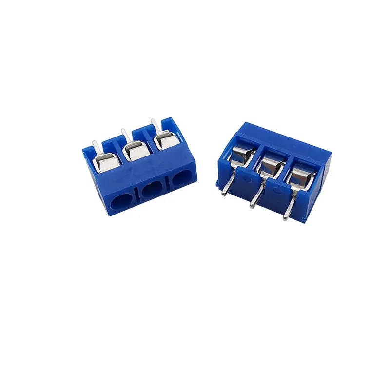 Kf301 5,0mm Abstand 3-polige Leiterplatte schraube Klemmen blöcke Stecker gerader Stift spleißbar 3 p 5,0mm Leiterplatte klemmen block anschlüsse blau