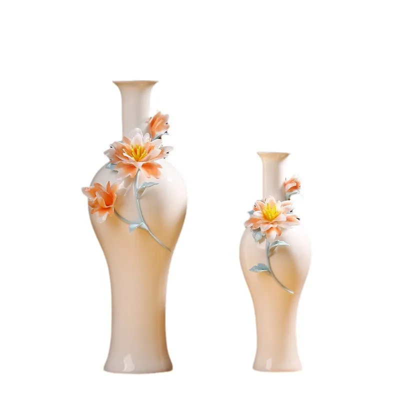 

New Chinese ceramic vase, living room ornament, vase, modern simplicity and advanced sense, Bogu frame, TV cabinet decoration