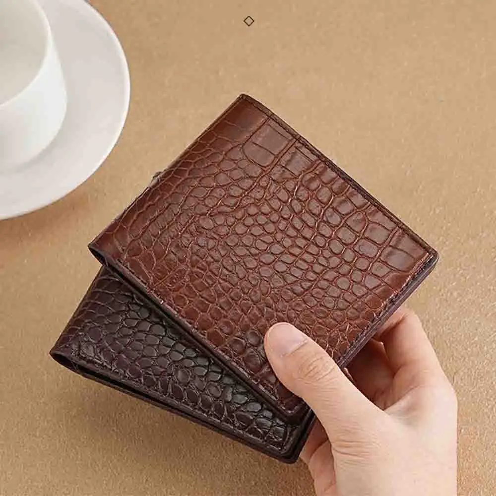 Classic Men Wallet Short Bifold Business Purse High Quality PU Leather Multi Card Slots Photo Holder Male Slim Money Bag Clutch