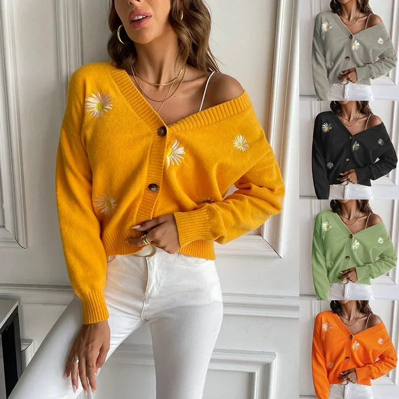 

Sweater Women Jumpers Autumn Winter Xmas Floral Christmas Simple Pullover Knit Elastic Jumper Thick Warm Y2k Jacquard Pullovers