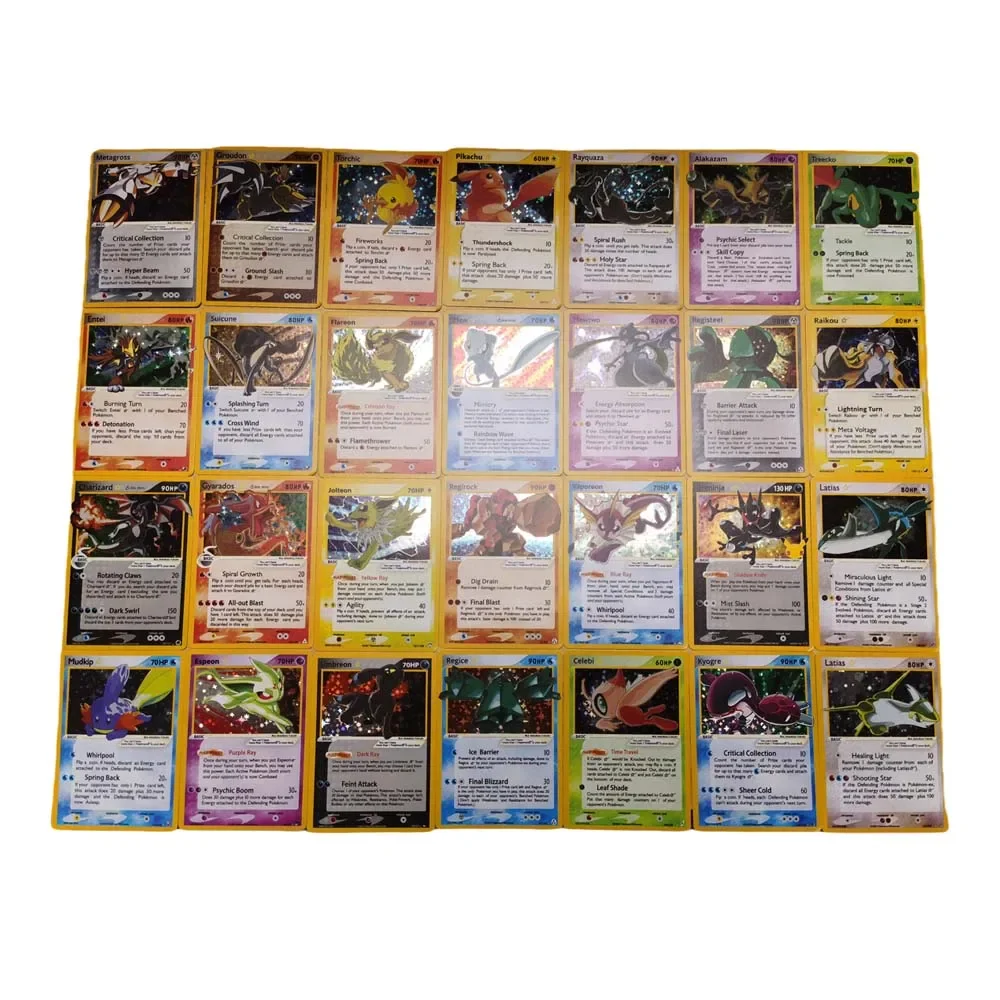 DIY Collection Card Homemade Serie English 28pcs Charizard Rayquaza Eevee Pikachu Anime Peripheral Game Hot Sales Holiday Gift