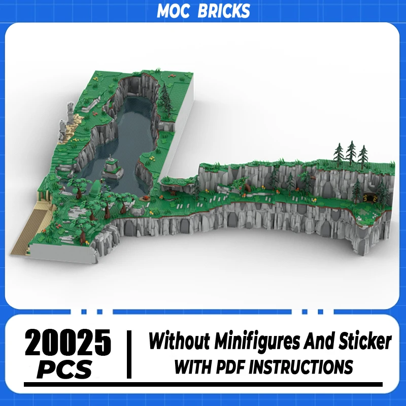 

Moc Building Bricks Серия Cliff Expansion - Большой плато Ставок Технология Модульные городские блоки с видом на улицу Сборка своими руками Подарочная игрушка
