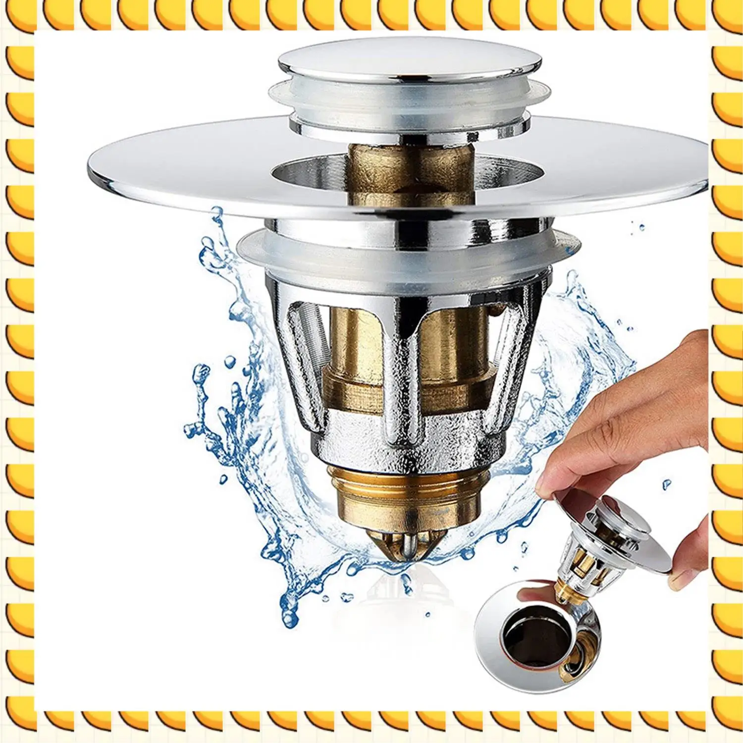 

BAAU для любого слива ванны шириной от 28 до 38 см, крышка раковины из нержавеющей стали, универсальный устойчивый к запаху слив для раковины, простой в использовании