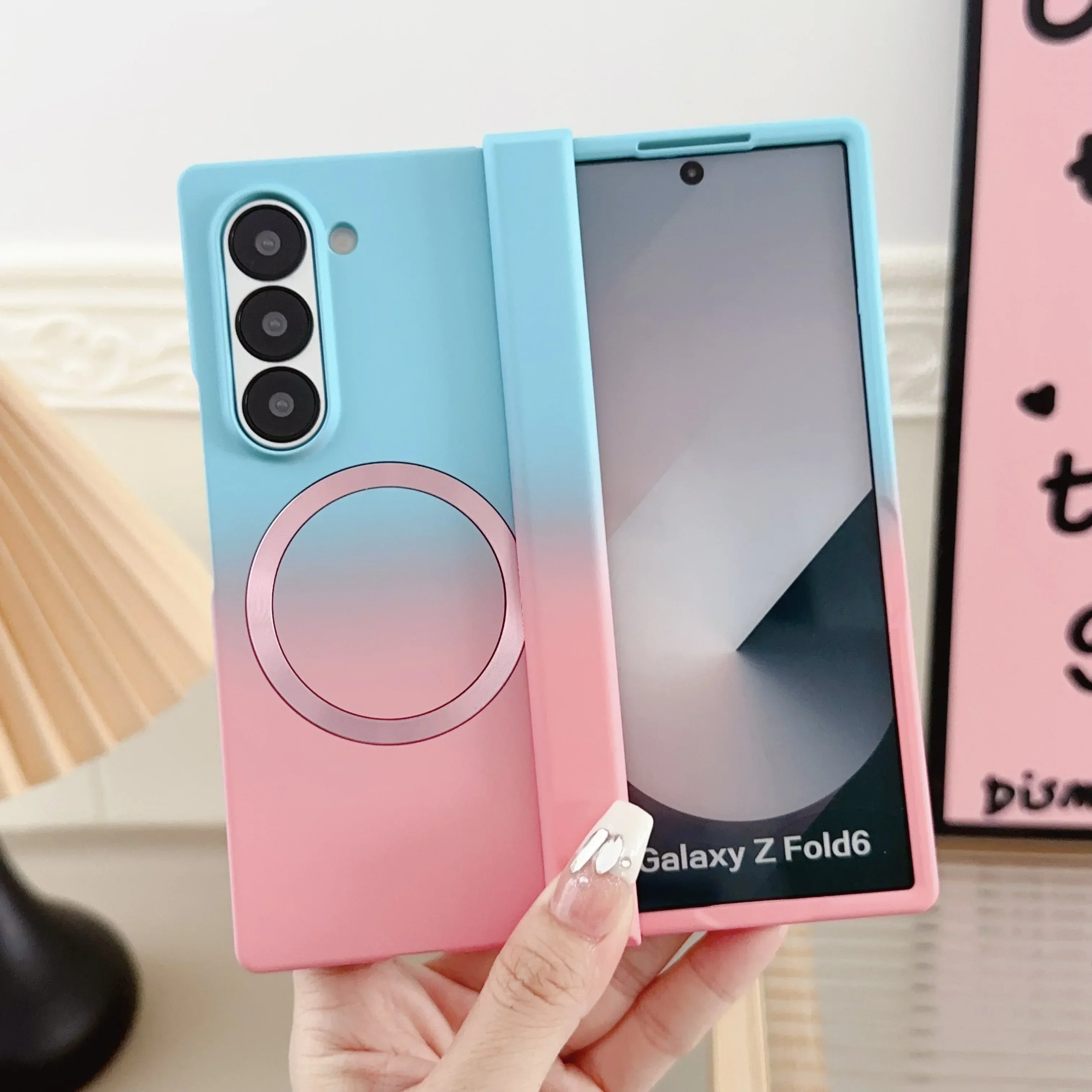 Magnetic Flip PC Plastic Phone Case for Samsung Galaxy Z Fold 6 5 4 3 Fold6 Fold5 Fold4 Fold3 5G Protection Shockproof Cover image 2