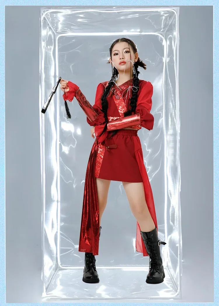 Neues 2026 Chinesisches Jazz-Tanzkostüm, Kinder-Modell-Laufsteg-Show, Mädchen-Klassisches Tanz-Performance-Kostümset – Detail 3