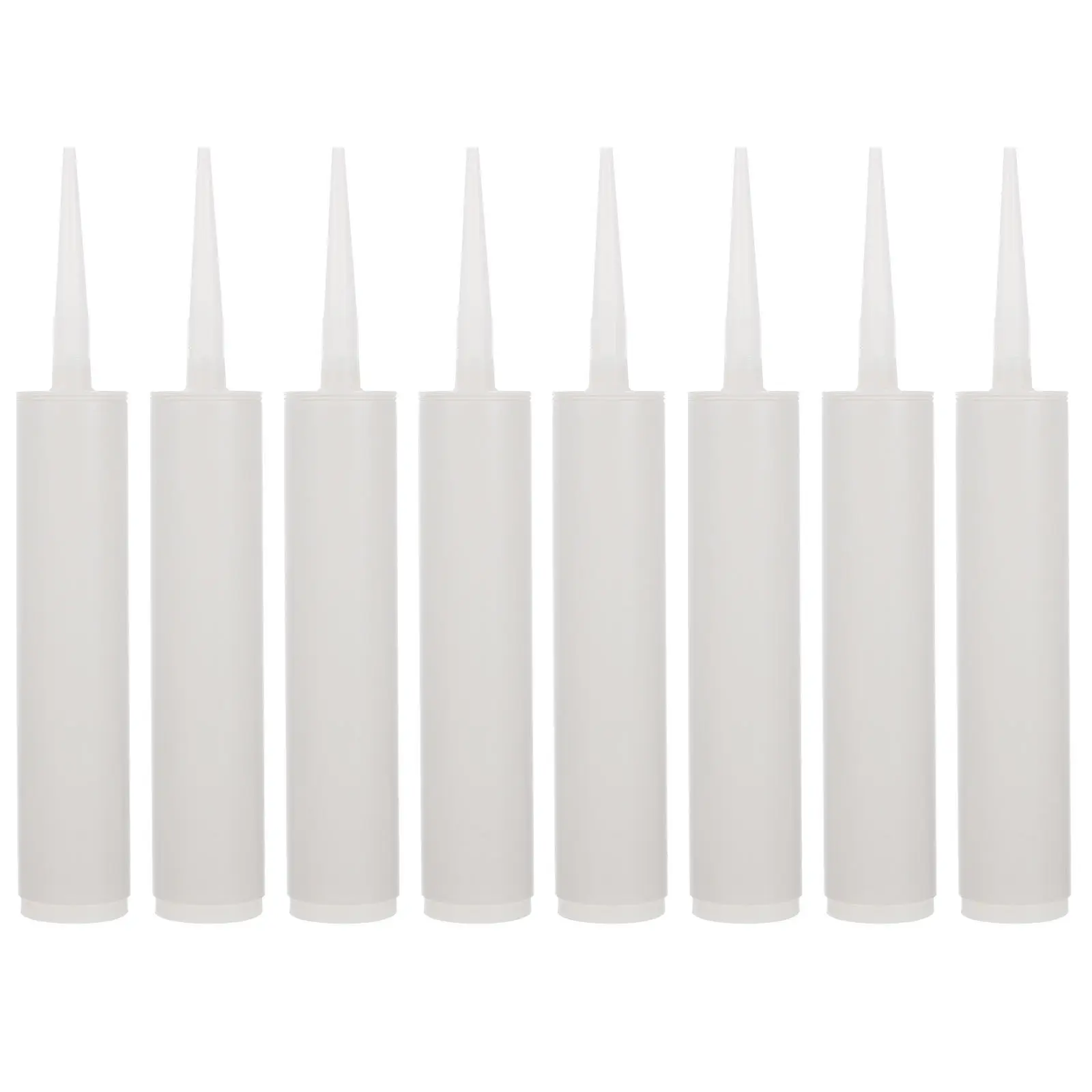 8Sets Glass Glue Empty Caulk Tubes Refillable Plastic Sealant Tubes for Window Door Kitchen Bathroom Universal Caulking