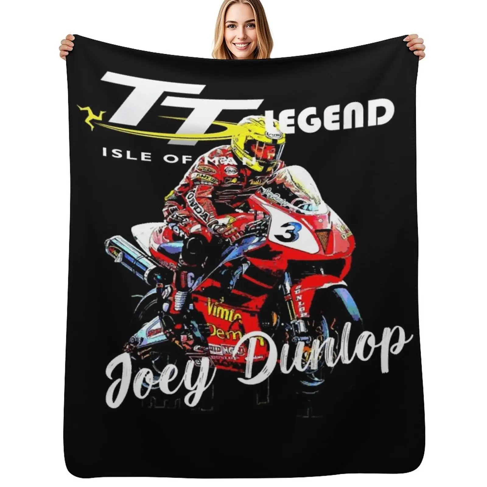 Joey Dunlop Tt Legend Throw Blanket All Season Lightweight Soft Blanket for Bed